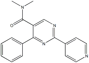 N,N-dimethyl-4-phenyl-2-(4-pyridinyl)-5-pyrimidinecarboxamide Struktur