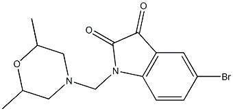 5-bromo-1-[(2,6-dimethylmorpholino)methyl]indoline-2,3-dione Struktur