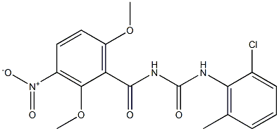 N-(2-chloro-6-methylphenyl)-N'-(2,6-dimethoxy-3-nitrobenzoyl)urea Struktur