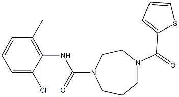 N1-(2-chloro-6-methylphenyl)-4-(2-thienylcarbonyl)-1,4-diazepane-1-carboxamide Struktur