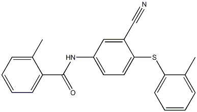 N-{3-cyano-4-[(2-methylphenyl)sulfanyl]phenyl}-2-methylbenzenecarboxamide Struktur