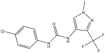 N-(4-chlorophenyl)-N'-[1-methyl-3-(trifluoromethyl)-1H-pyrazol-4-yl]urea Struktur