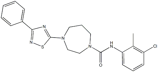 N1-(3-chloro-2-methylphenyl)-4-(3-phenyl-1,2,4-thiadiazol-5-yl)-1,4-diazepane-1-carboxamide Struktur