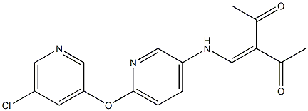 3-[({6-[(5-chloro-3-pyridyl)oxy]-3-pyridyl}amino)methylidene]pentane-2,4-dione Struktur