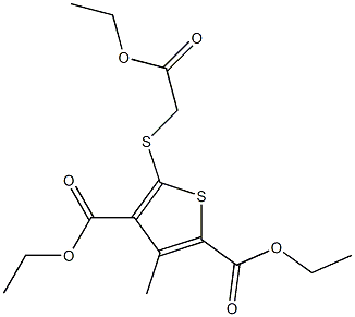 diethyl 5-[(2-ethoxy-2-oxoethyl)sulfanyl]-3-methyl-2,4-thiophenedicarboxylate Struktur