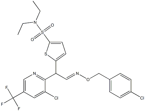 5-{2-{[(4-chlorobenzyl)oxy]imino}-1-[3-chloro-5-(trifluoromethyl)-2-pyridinyl]ethyl}-N,N-diethyl-2-thiophenesulfonamide Struktur