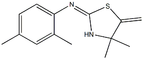 N1-(4,4-dimethyl-5-methylidene-1,3-thiazolan-2-yliden)-2,4-dimethylaniline Struktur