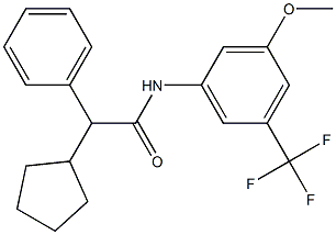 N1-[3-methoxy-5-(trifluoromethyl)phenyl]-2-cyclopentyl-2-phenylacetamide Struktur