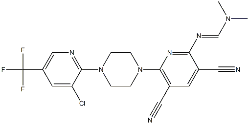 N'-(6-{4-[3-chloro-5-(trifluoromethyl)-2-pyridinyl]piperazino}-3,5-dicyano-2-pyridinyl)-N,N-dimethyliminoformamide Struktur