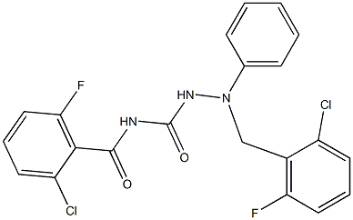 N1-(2-chloro-6-fluorobenzoyl)-2-(2-chloro-6-fluorobenzyl)-2-phenylhydrazine-1-carboxamide Struktur