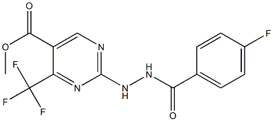 methyl 2-[2-(4-fluorobenzoyl)hydrazino]-4-(trifluoromethyl)pyrimidine-5-carboxylate Struktur