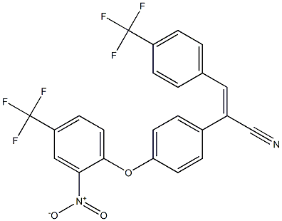 2-{4-[2-nitro-4-(trifluoromethyl)phenoxy]phenyl}-3-[4-(trifluoromethyl)phenyl]acrylonitrile Struktur