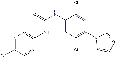 N-(4-chlorophenyl)-N'-[2,5-dichloro-4-(1H-pyrrol-1-yl)phenyl]urea Struktur