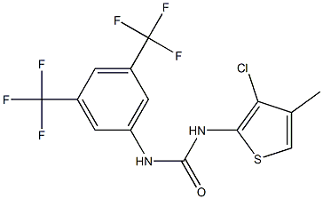 N-(3-chloro-4-methyl-2-thienyl)-N'-[3,5-di(trifluoromethyl)phenyl]urea Struktur