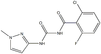 N-(2-chloro-6-fluorobenzoyl)-N'-(1-methyl-1H-pyrazol-3-yl)urea Struktur