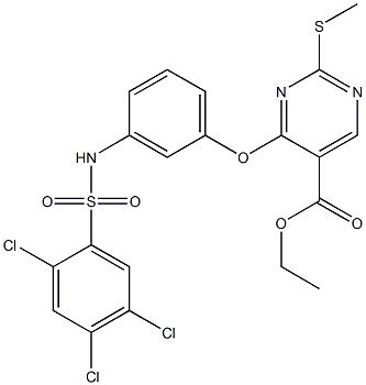 ethyl 2-(methylsulfanyl)-4-(3-{[(2,4,5-trichlorophenyl)sulfonyl]amino}phenoxy)-5-pyrimidinecarboxylate Struktur