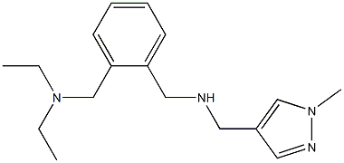 ({2-[(diethylamino)methyl]phenyl}methyl)[(1-methyl-1H-pyrazol-4-yl)methyl]amine Struktur