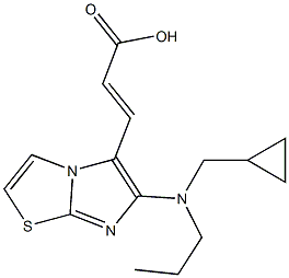 (2E)-3-{6-[(cyclopropylmethyl)(propyl)amino]imidazo[2,1-b][1,3]thiazol-5-yl}acrylic acid Struktur