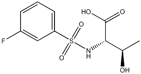 (2S,3R)-2-{[(3-fluorophenyl)sulfonyl]amino}-3-hydroxybutanoic acid Struktur