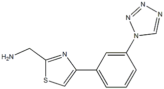 {4-[3-(1H-1,2,3,4-tetrazol-1-yl)phenyl]-1,3-thiazol-2-yl}methanamine Struktur