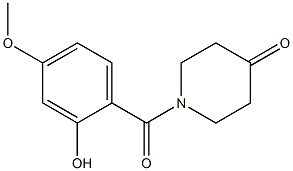 1-(2-hydroxy-4-methoxybenzoyl)piperidin-4-one Struktur