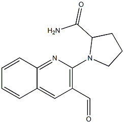 1-(3-formylquinolin-2-yl)pyrrolidine-2-carboxamide Struktur