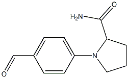 1-(4-formylphenyl)pyrrolidine-2-carboxamide Struktur