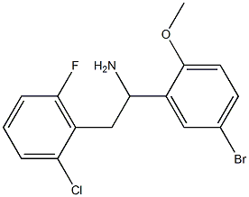 1-(5-bromo-2-methoxyphenyl)-2-(2-chloro-6-fluorophenyl)ethan-1-amine Struktur