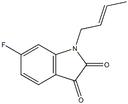 1-(but-2-en-1-yl)-6-fluoro-2,3-dihydro-1H-indole-2,3-dione Struktur