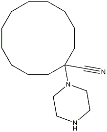 1-(piperazin-1-yl)cyclododecane-1-carbonitrile Struktur