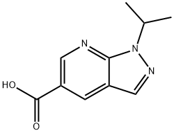 1-(propan-2-yl)-1H-pyrazolo[3,4-b]pyridine-5-carboxylic acid Struktur