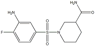 1-[(3-amino-4-fluorobenzene)sulfonyl]piperidine-3-carboxamide Struktur