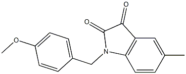 1-[(4-methoxyphenyl)methyl]-5-methyl-2,3-dihydro-1H-indole-2,3-dione Struktur