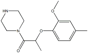 1-[2-(2-methoxy-4-methylphenoxy)propanoyl]piperazine Struktur