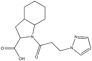 1-[3-(1H-pyrazol-1-yl)propanoyl]-octahydro-1H-indole-2-carboxylic acid Struktur