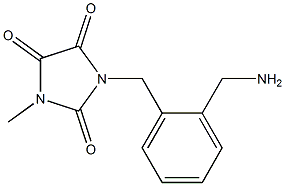 1-{[2-(aminomethyl)phenyl]methyl}-3-methylimidazolidine-2,4,5-trione Struktur