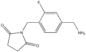 1-{[4-(aminomethyl)-2-fluorophenyl]methyl}pyrrolidine-2,5-dione Struktur