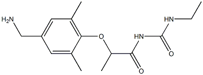 1-{2-[4-(aminomethyl)-2,6-dimethylphenoxy]propanoyl}-3-ethylurea Struktur