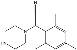 2-(piperazin-1-yl)-2-(2,4,6-trimethylphenyl)acetonitrile Struktur