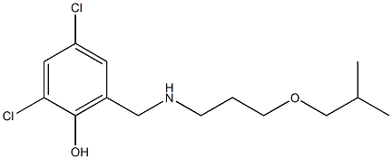 2,4-dichloro-6-({[3-(2-methylpropoxy)propyl]amino}methyl)phenol Struktur