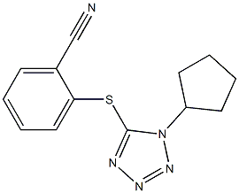 2-[(1-cyclopentyl-1H-1,2,3,4-tetrazol-5-yl)sulfanyl]benzonitrile Struktur