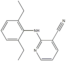 2-[(2,6-diethylphenyl)amino]pyridine-3-carbonitrile Struktur