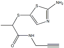 2-[(2-amino-1,3-thiazol-5-yl)sulfanyl]-N-(prop-2-yn-1-yl)propanamide Struktur