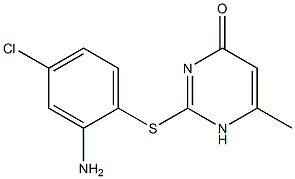 2-[(2-amino-4-chlorophenyl)sulfanyl]-6-methyl-1,4-dihydropyrimidin-4-one Struktur