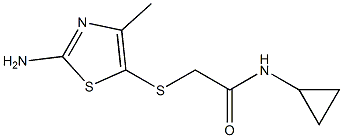 2-[(2-amino-4-methyl-1,3-thiazol-5-yl)thio]-N-cyclopropylacetamide Struktur