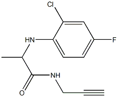 2-[(2-chloro-4-fluorophenyl)amino]-N-(prop-2-yn-1-yl)propanamide Struktur