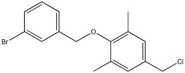 2-[(3-bromophenyl)methoxy]-5-(chloromethyl)-1,3-dimethylbenzene Struktur