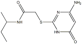 2-[(4-amino-6-oxo-1,6-dihydropyrimidin-2-yl)sulfanyl]-N-(butan-2-yl)acetamide Struktur