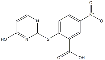 2-[(4-hydroxypyrimidin-2-yl)sulfanyl]-5-nitrobenzoic acid Struktur