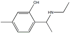 2-[1-(ethylamino)ethyl]-5-methylphenol Struktur